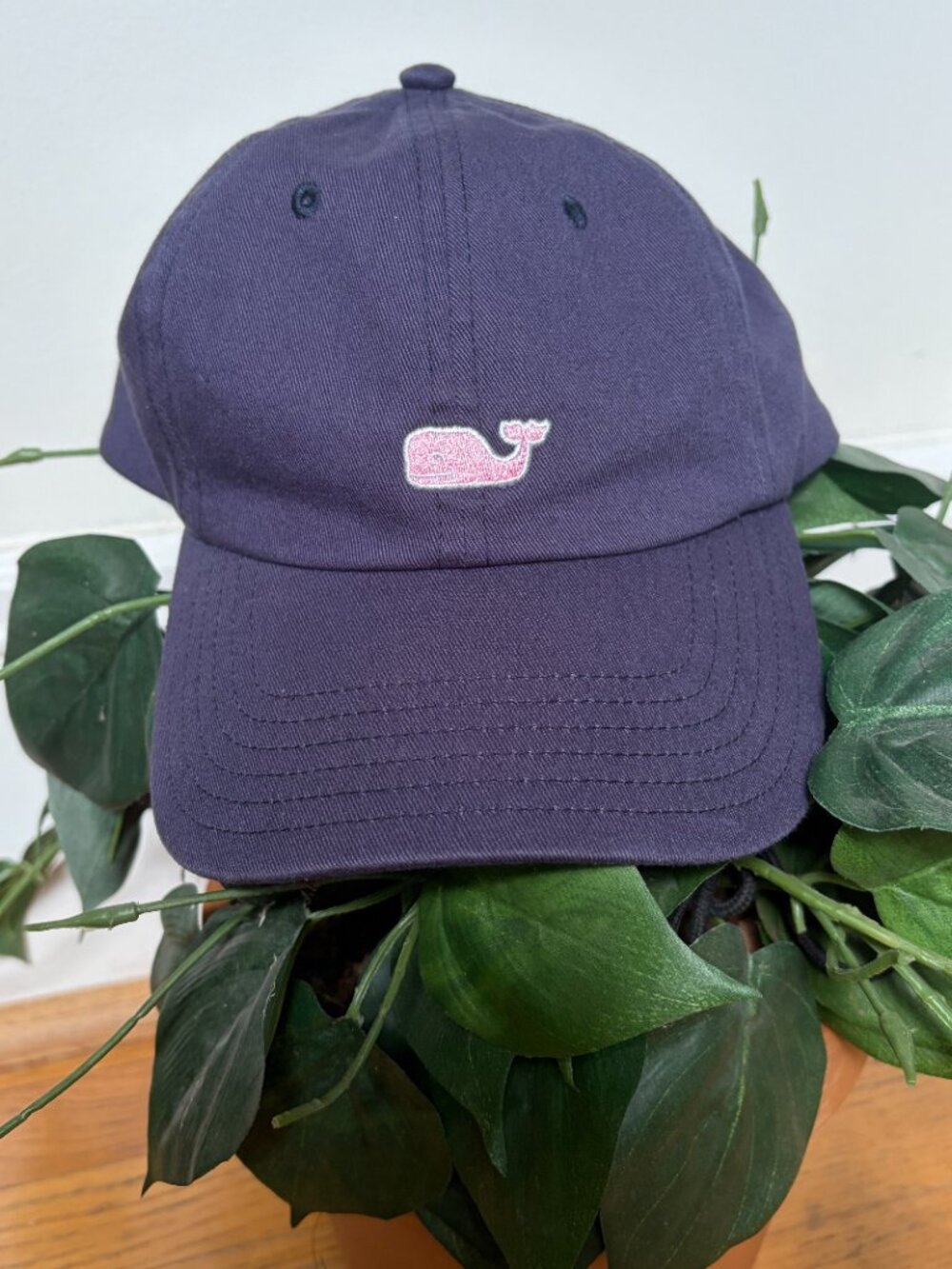 Vineyard Vines Baseball Cap Navy Pink Whale cotton - Picture 8 of 8